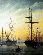 Caspar David Friedrich View of a Harbour . USA oil painting artist